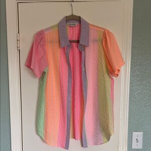 Colorful Striped Button-Up Shirt